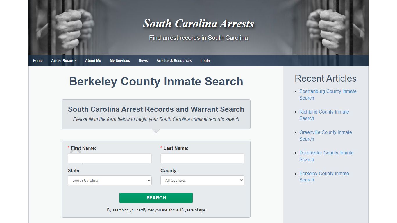 Berkeley County Inmate Search - South Carolina Arrests