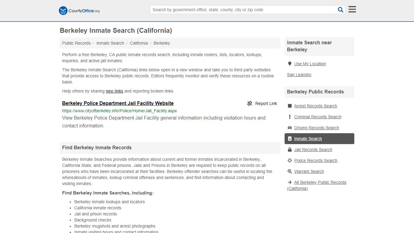 Inmate Search - Berkeley, CA (Inmate Rosters & Locators)